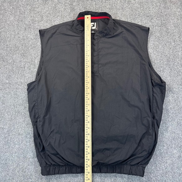 FootJoy 1/4 Snap Pullover Golf Vest Windbreaker Jacket Men's L Black Lightweight - Picture 9 of 12